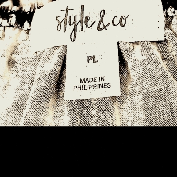 Style & Co pl Raspberry Tie Dye Elastic Neckline Long Sleeves Ruffle Hem… - Picture 8 of 12